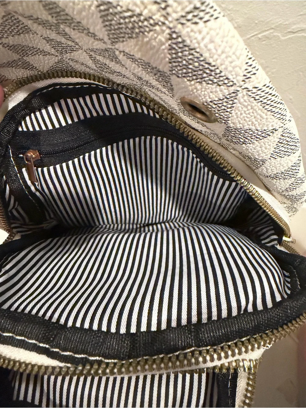 Cream Geometric Crossbody Sling Bag - Designer Style